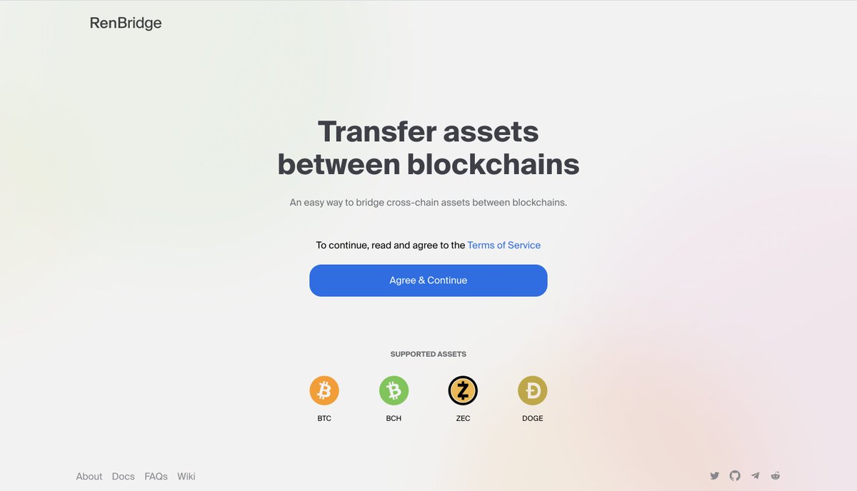 RenBridge 2.0 soon.

New features include:
- Support for $DOGE
- Support for #Binance Smart Chain
- Improved user experience
- Bookmark your transactions
- Optimized gas fees
- Notifications

#RenVM