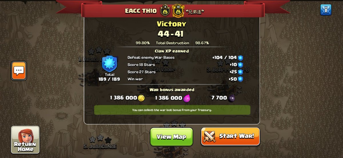 Clan de only th10. Se dio una buena guerra 💪💪💪