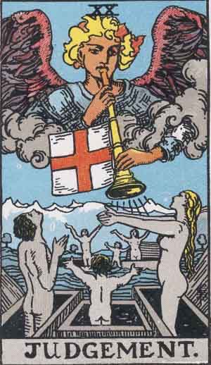 Daniel ‘Oz’ Osbourne: Judgement UPRIGHT: Judgement, rebirth, inner calling, transitionREVERSED: Self-doubt, inner critic, ignoring the call