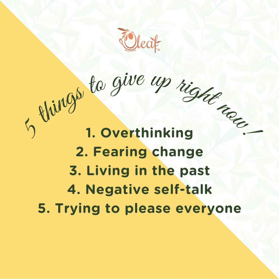 oleafherbal's tweet photo. Saturday to-do list! 5 things you need to give up right away to lead a happier life 🙌

Which one on this list resonates with you the most and how do you cope?

#happiness #mindfulness #health #wellbeing #mentalhealth #olivetea #herbaltea #oleafolivetea #oleafherbaltea #oliveleaf https://t.co/777cb8o0dg