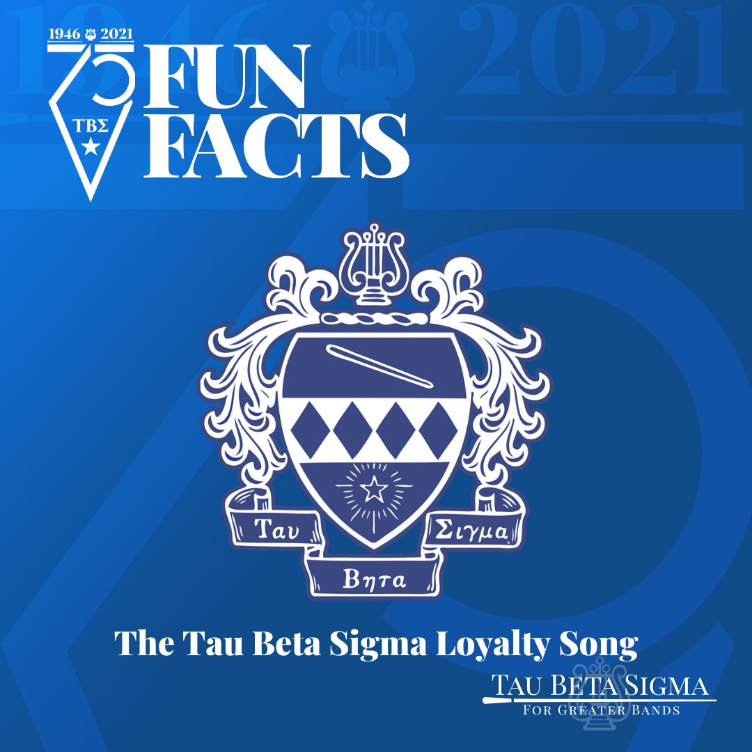 TauBetaSigma's tweet photo. In 1967, the National Organization adopted the Tau Beta Sigma Loyalty Song and paid Patricia Ann Woolridge of the Beta Delta chapter $100 for winning a National Contest for the song.

#75FunFacts #TBSFunFactFriday https://t.co/jJVU75mteH