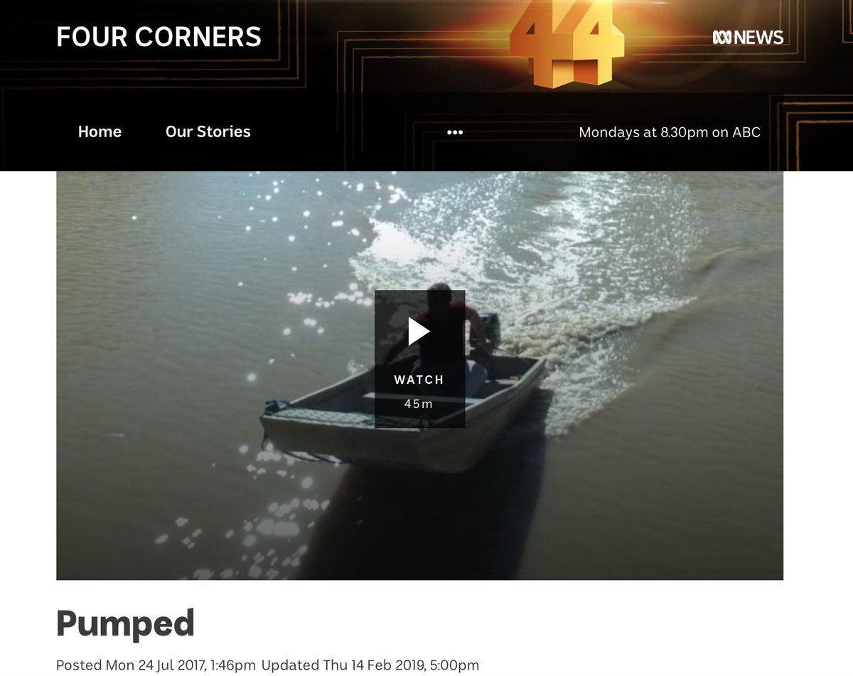 You can watch the full episode of  @4corners  #MurrayDarlingBasin  #Pumped here:  https://www.abc.net.au/4corners/pumped/8727826 H/t: @lb_online  @FergusonNews  #OurABC
