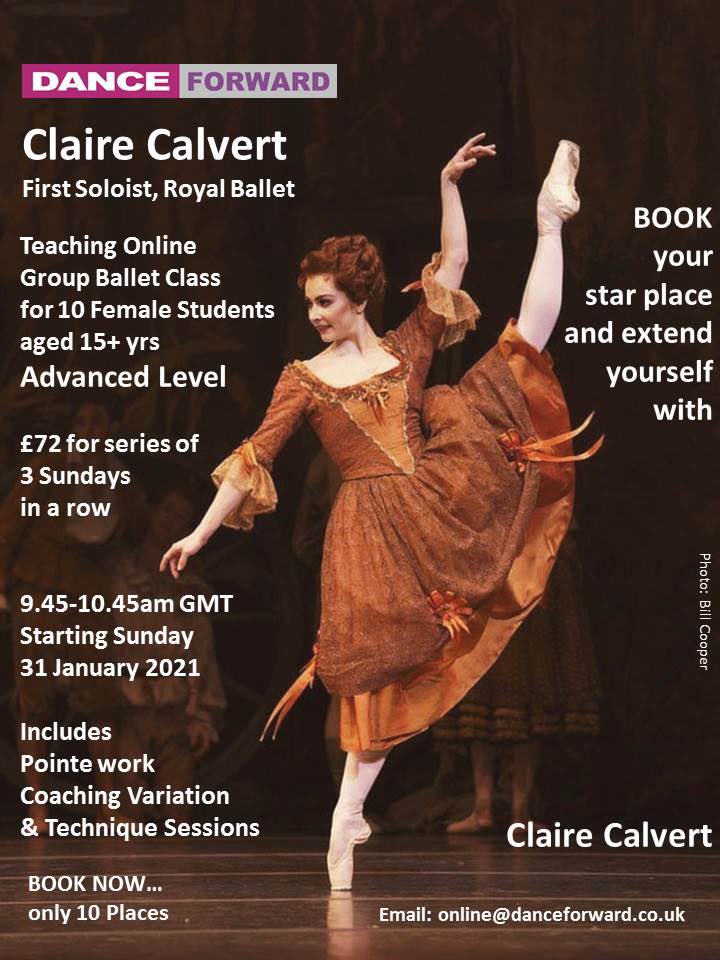 ClaireCalvert88's tweet photo. BOOK YOUR PLACE NOW!!
Due to popular demand we have come up with a series of advanced level class for 10 dancers age 15 and above @danceforwardthe1 .
Canโt wait to see you all ๐๐ปโฅ๏ธ.
#danceforward #class #januaryblues #workingfromhome #royalballet #clairecalvert
๐ธ #billcooper https://t.co/lOgsQ8dK7z