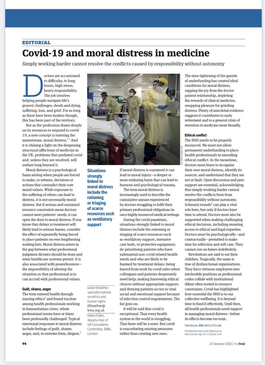 Trisha_the_doc's tweet photo. On moral distress in medicine.

Quote:

“Doctors must be psychologically—and contractually—permitted to make time for reflection and self-care.”

From the @bmj_latest. https://t.co/UA1pXrgA8Q