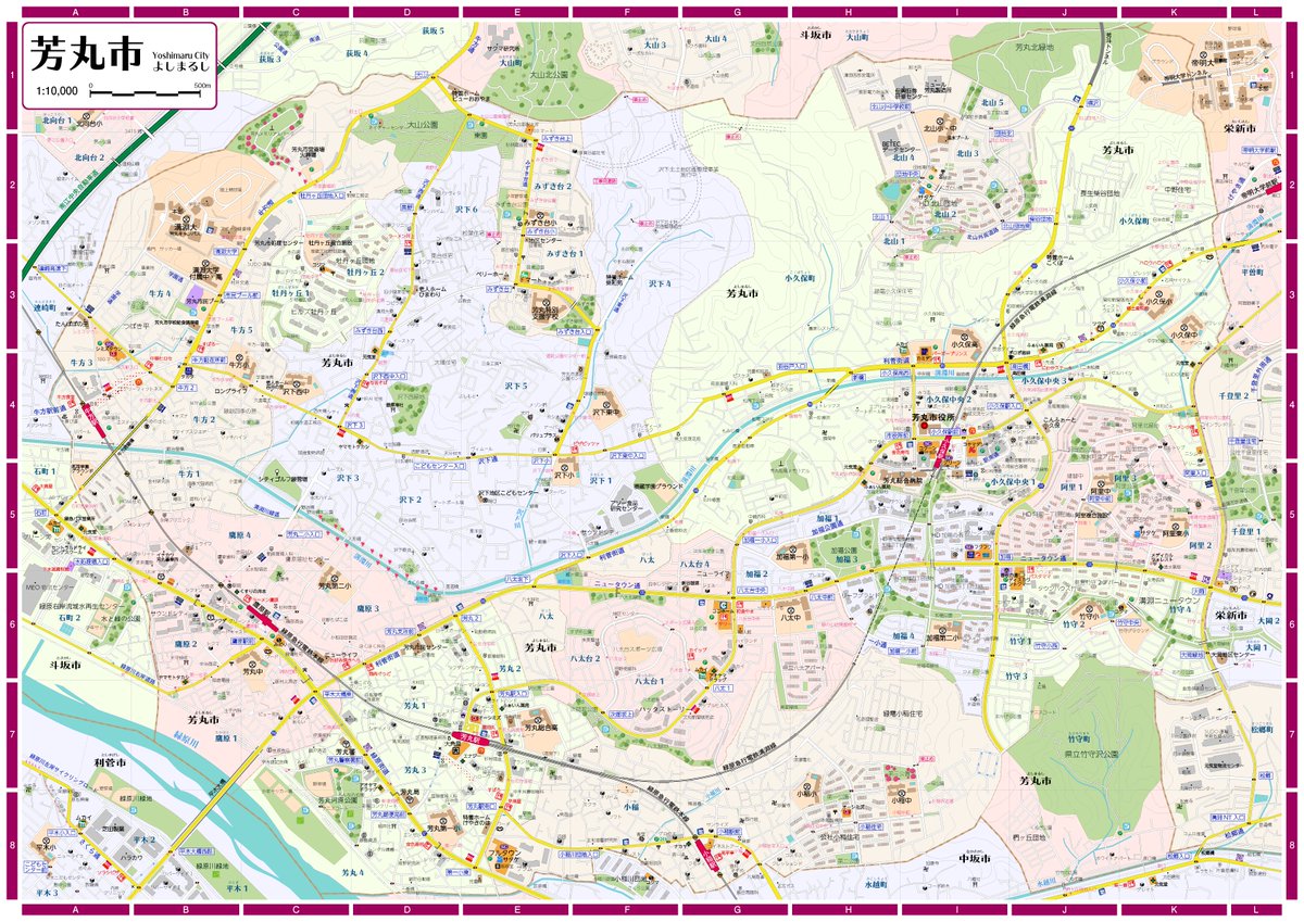 275kV's tweet image. A2サイズ（1:10,000）架空地図が完成した
#架空地図　#空想地図