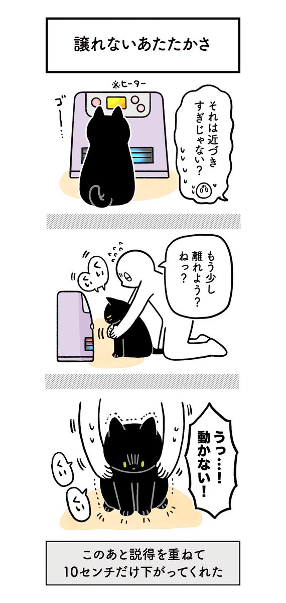 ヒーターの前から動きたくないけど、自分より寒そうな相手には譲ってくれるねこの絵日記 (2枚ある)(あとおまけの写真)
#ろんの絵日記 