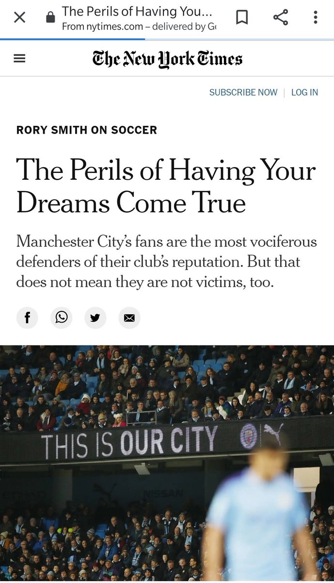 Let me remind that there is a New York Times article (!!?!), among others, about City fans about a year ago the reach of which is so massive that it dwarfs any tweet or a fanzine article. Also show me any good articles about the transformational impact of City in the league.