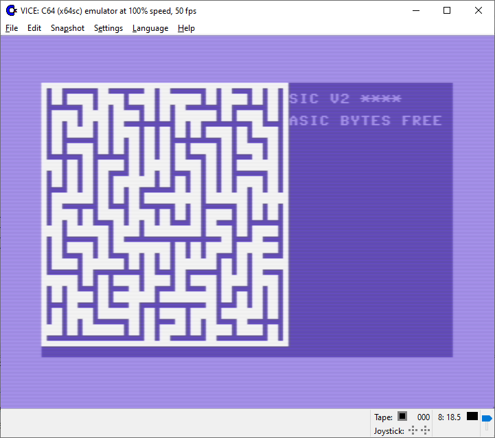 SyntaxErrorSoft's tweet photo. #c64 #mazegeneration #Millfork https://t.co/D90luwDmgs