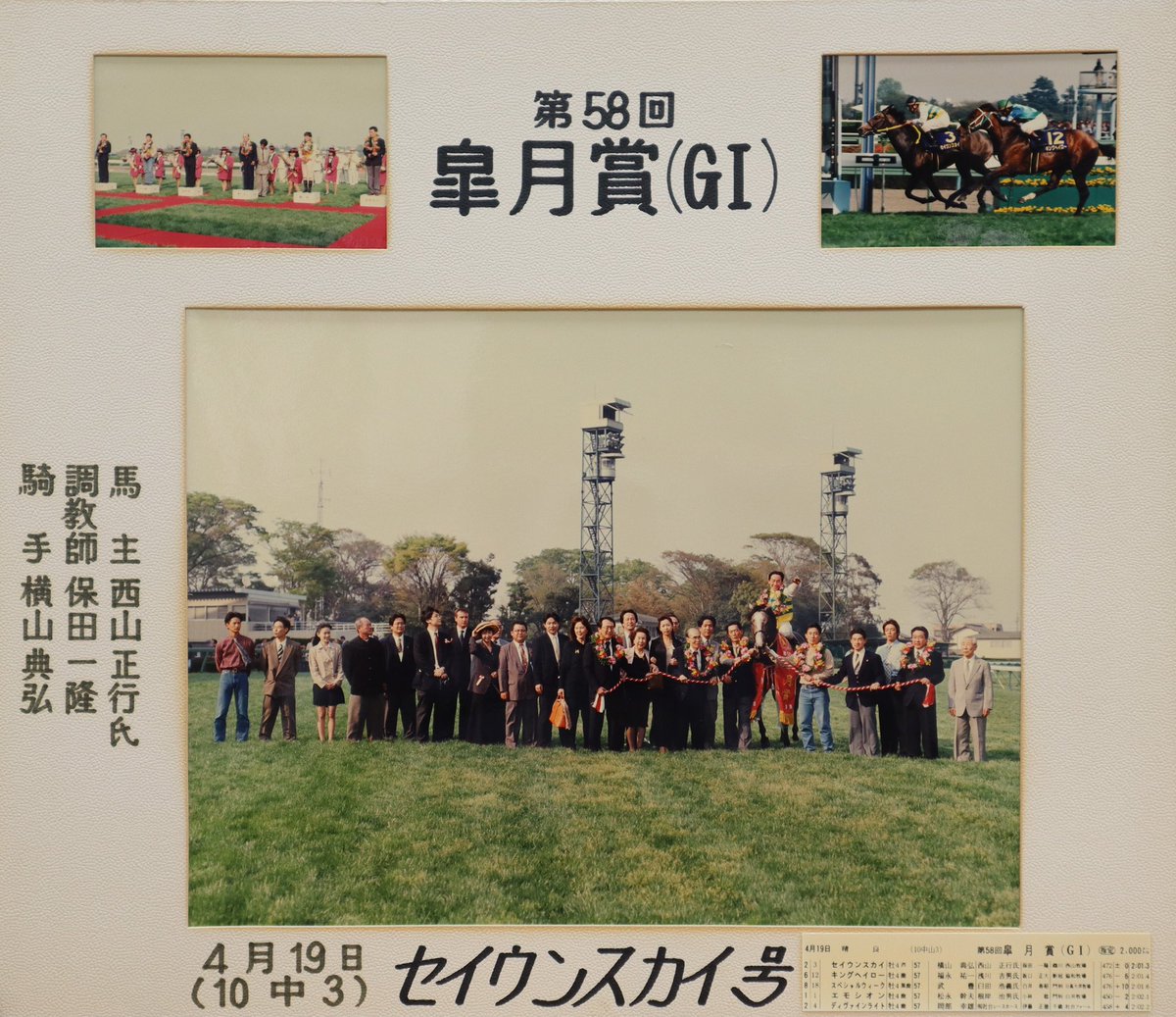 昔の口取り写真を整理。セイウンスカイを4つ