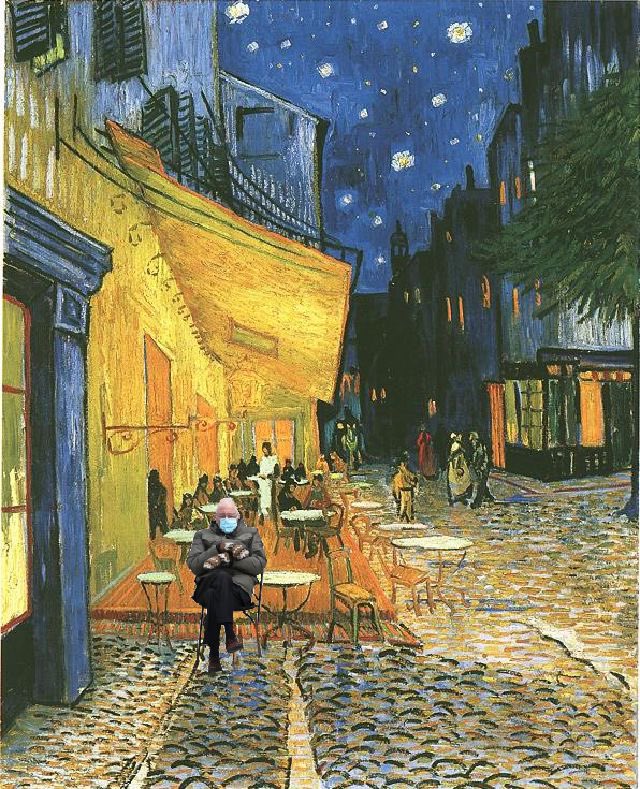 Wow! I never noticed this before... 🤔#Berniememes #BernieSandersMittens #berniesmittens #VanGogh