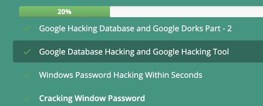 Topics Covered:• Google Hacking Database and Google Dorks• Google Hacking Tool• Windows Password Hacking Within Seconds• Cracking Windows Passwords with Cain and Abel and OphcrackFavorite: Google Dorking because I swear by utilizing Google to the best of your ability