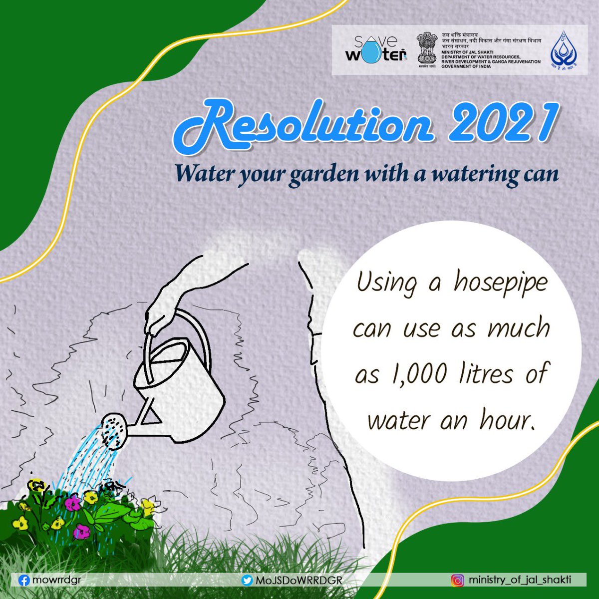 DoWRRDGR_MoJS's tweet photo. #Pledge2SaveWater Reduce excess use of water by using a watering can to water your plants💧
#Happy2021 #SaveWater #Resolution2021 https://t.co/J4a2cYFXTF