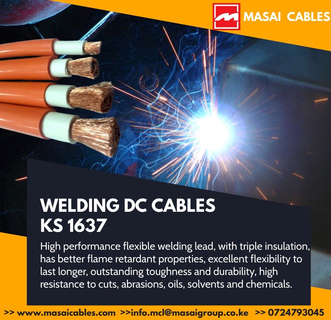 MasaiCablesltd's tweet photo. MASAI welding cables are designed for use in Electric Arc- Welding Machine to power an Electrode, its design is able to withstand tearing, abrasion, impact and chunking extending the life of the cable in harsh applications. #wire #weldingcable #SaturdayMotivation #manufacturer https://t.co/xdmdcKlalK