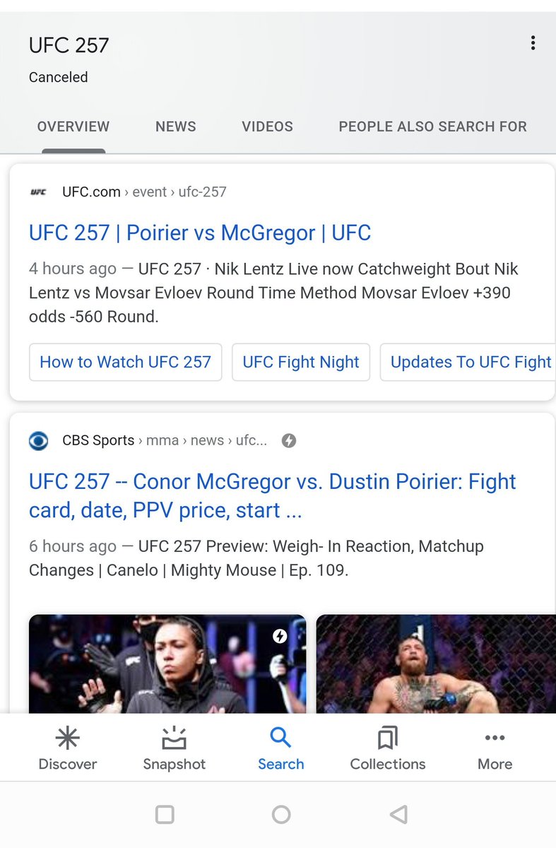 bosaderhead21's tweet photo. @danawhite ummm is Google trolling you? https://t.co/rqlwlAyZZx