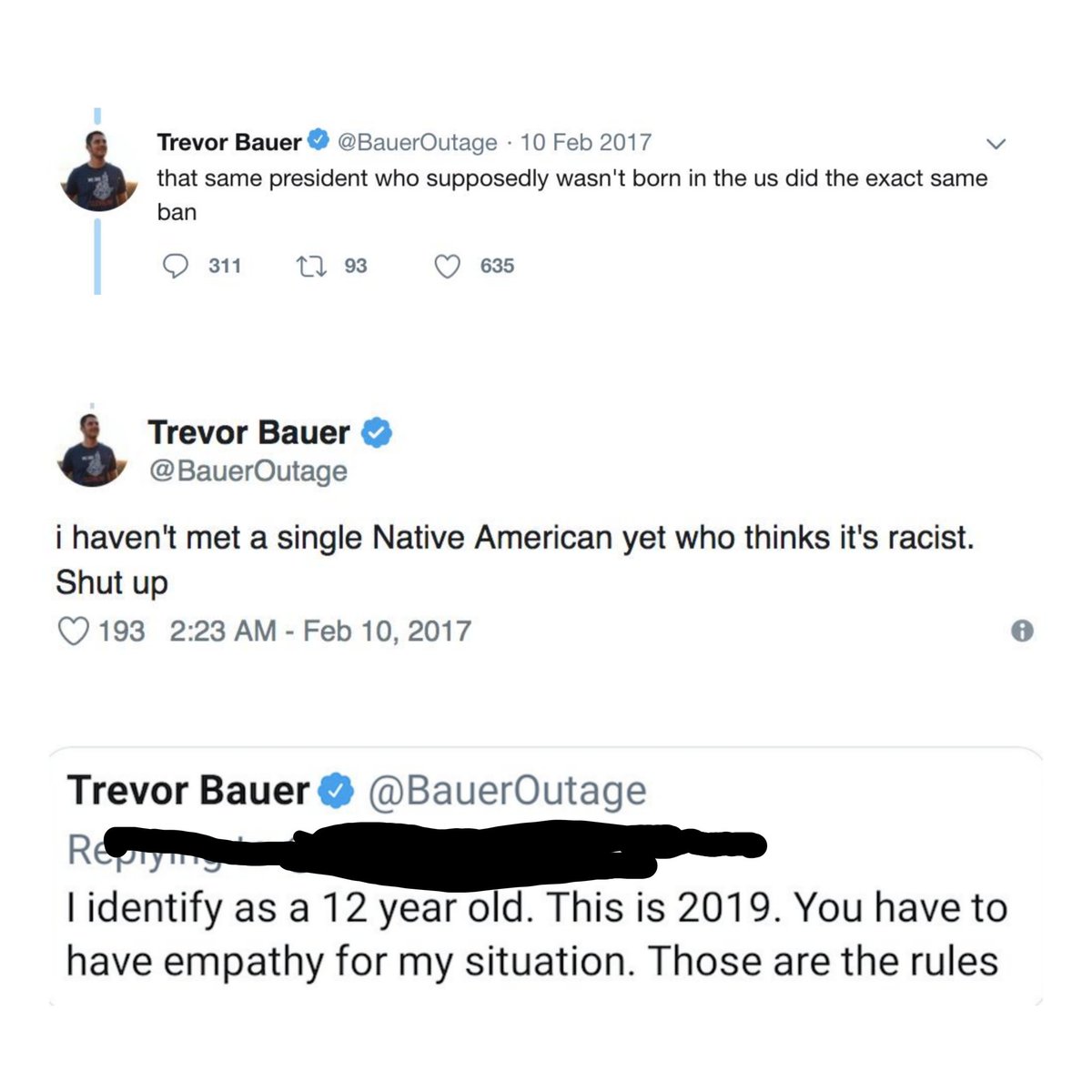  @TheAthletic  @Ken_Rosenthal Here's a sample of his racist and transphobic tweets.