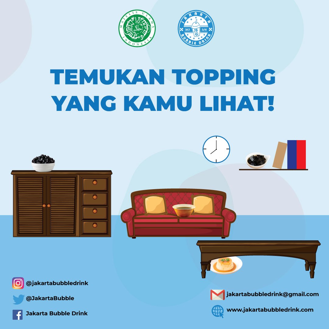 Main games yuk!
Dari gambar ini kalian bisa tebak gak apa aja topping yang tersembunyi??
Yukk coba tulis di kolom komentar😉
--
#bubukminumanjakarta #bubukminuman #minumanpowder #powderminuman #minumandingin #JakartaBubbleDrink