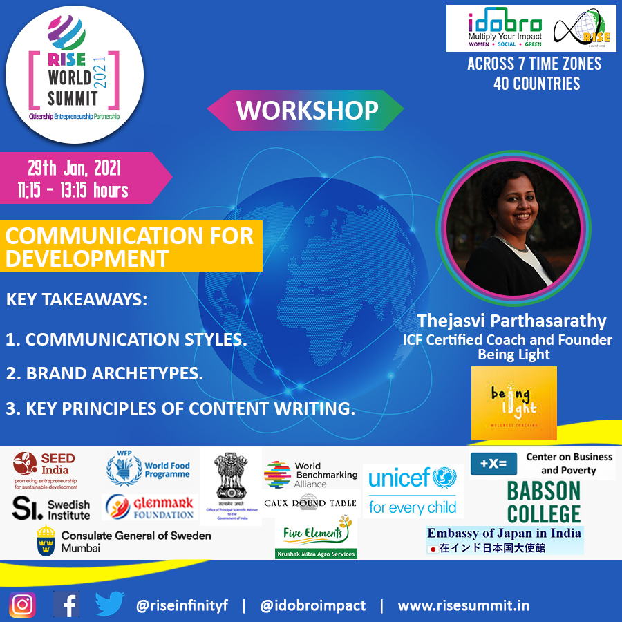 RISEInfinityF's tweet image. ‘Communication for Development’ Workshop at the RISE World Summit 2021.
Registration is an All Access Pass to all Events - risesummit.in/rws-2021-regis…
Use CODE - RISE50 (to avail a special discount)

#rws2021 #riseinfinity #unicefindia