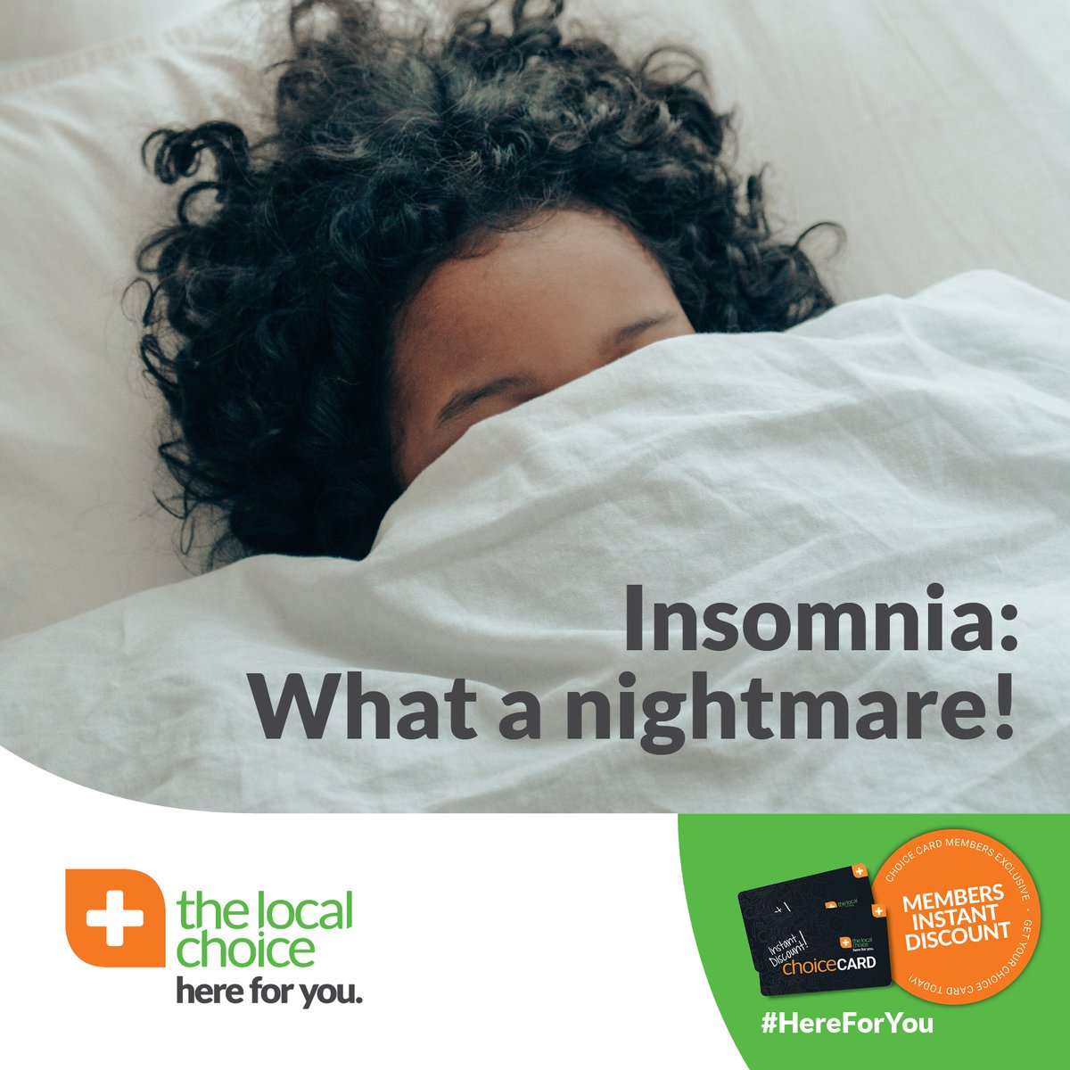 LocalChoiceVS's tweet photo. Insomnia isn’t just a nuisance or a small inconvenience. It’s a real sleep disorder, and it can be treated. Don’t use over-the-counter sleeping pills before discussing it with your pharmacist at @LocalChoiceVS.

#Insomnia | #TheLocalChoice | #HereForYou https://t.co/KfkflEXTid