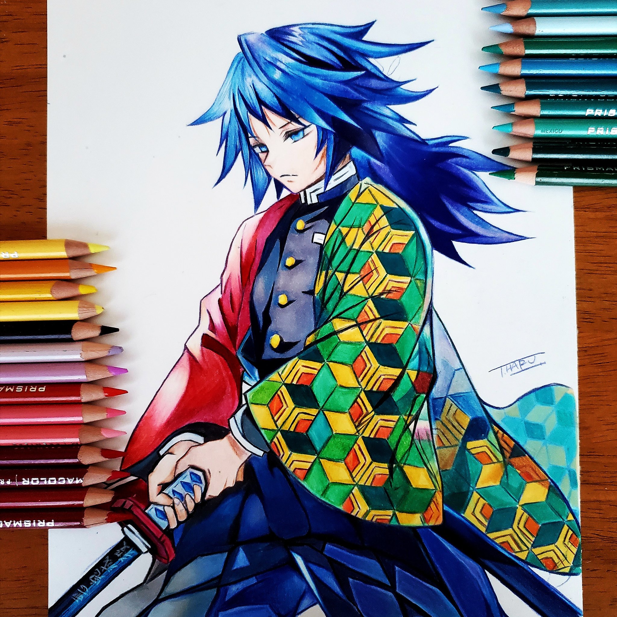 紫鳳 色鉛筆で冨岡義勇を描きました 所々コピックも使用してます 鬼滅の刃 鬼滅の刃イラスト 冨岡義勇 模写 イラスト 色鉛筆 イラスト好きな人と繋がりたい T Co G91asulbte Twitter