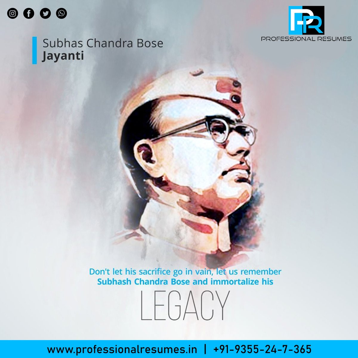 prcvdotin's tweet photo. Father of indian freedom 🇮🇳. 
Remembering subhas chandra bose
⠀⠀⠀⠀⠀⠀⠀⠀
#resume 
#careeradvancement #resumes #resumerevamp #indian #freedom #subhashchandrabose https://t.co/Vlaa3aWzco