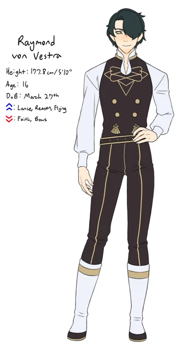 20. LET ME SHARE THEIR SON RAYMOND VON VESTRA (He prefers to go as Ray!)

Ignore his age I changed it to 18

He's an asshole!!! It's what happens if you mix Hubert's brain with Hillevi's inflated ass ego SDHJKF

Also he's a sweet tooth and his parents have no idea how it happened 