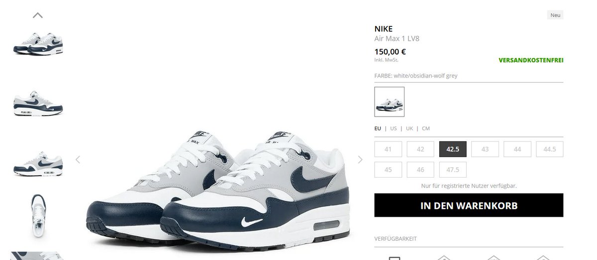 MoreSneakers.com on X: AD : Nike Air Max 1 LV8 'Obsidian' - Leather Pack  now live on Solebox Men:  Wmns:  / X