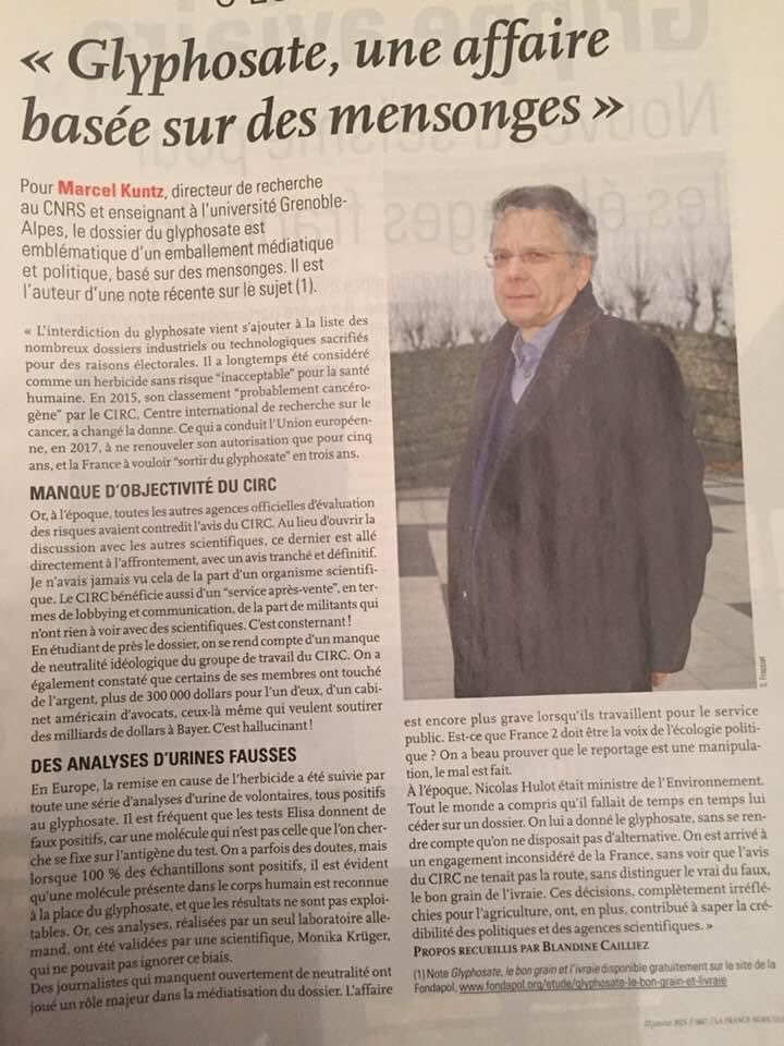 Sacré pavé dans la mare aux 🦆 de la  part du CNRS! Qu’en pensez vous ? #glyphosate