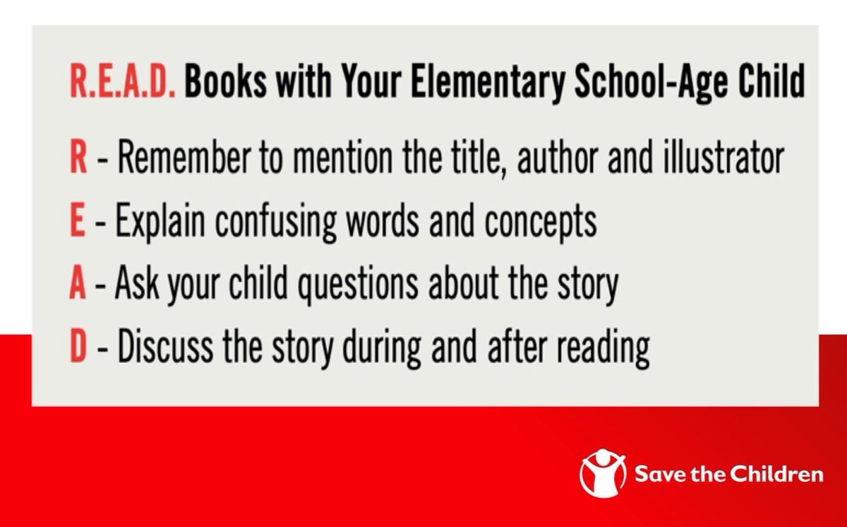 Reading to and with your elementary school-age child is the single most important thing you can do to improve school success. It helps your child develop enthusiasm for reading and increase reading growth, among others.#SaveOurEducation