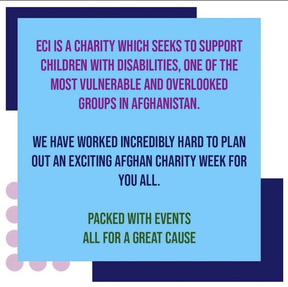 cu_afghansoc's tweet photo. Salam everyone! This year we will be taking part in the annual @afghancharitywk ! We will be partnering with @enabledchildren to fundraise for children with disabilities in Afghanistan.

We will begin fundraising in 10 DAYS, with many exciting events planned, so stay tuned! https://t.co/CGXlWVPEfb
