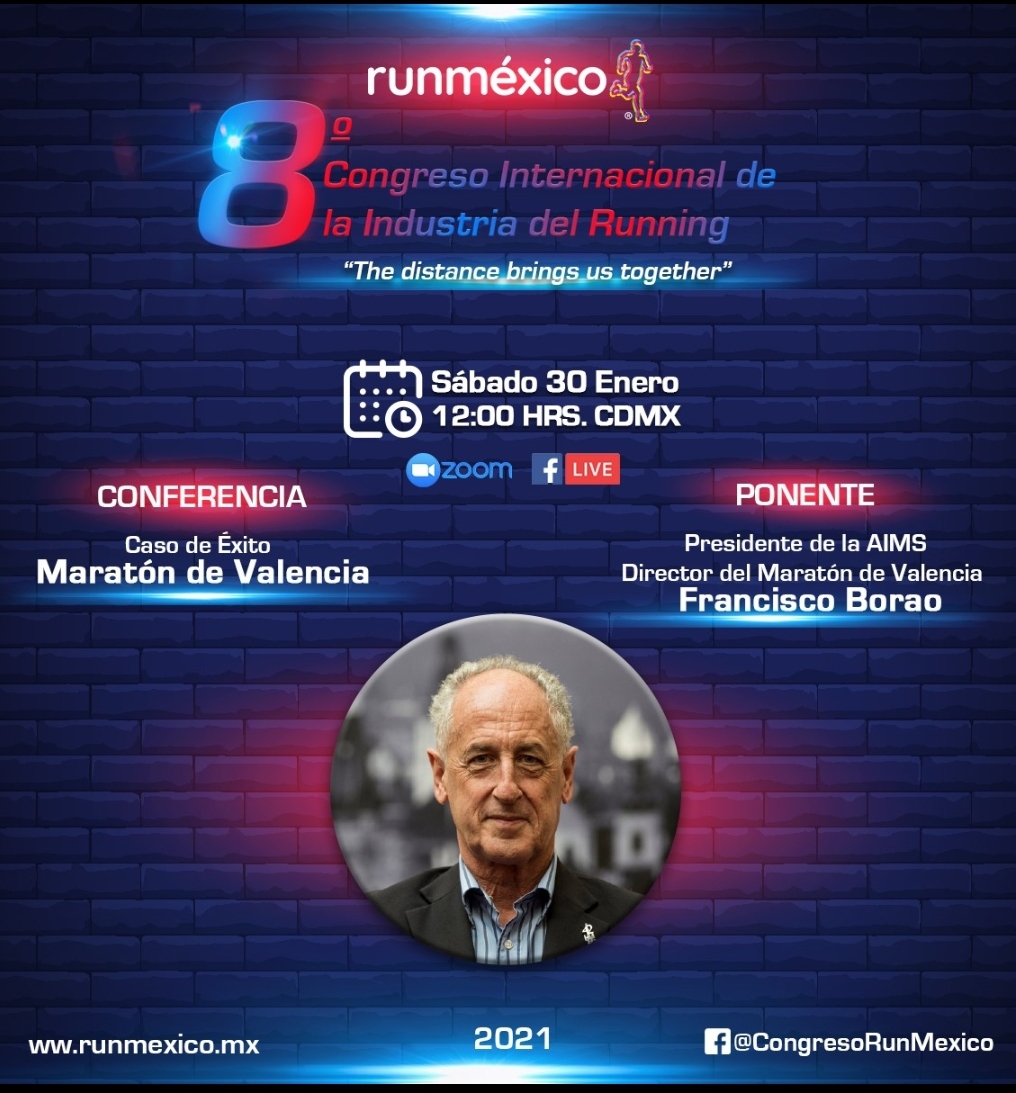 Run_Mexico's tweet image. No te pierdas la siguiente conferencia con Paco Borao, el "caso de éxito maratón Valencia" por Facebook Live de Run México. #RunMexico #thedistancebringsustogether