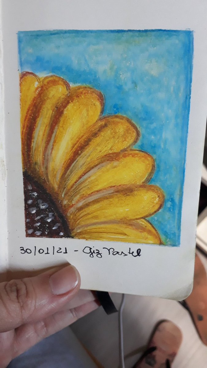 Girassol - Giz pastel e lápis de cor. #minhaarte #art #sunflower