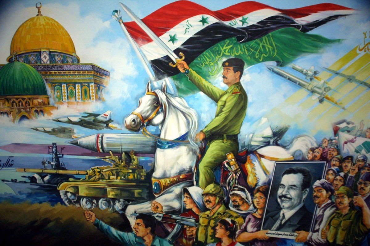 En el Irak de Saddam Hussein los murales propagandísticos estaban a la orden del día