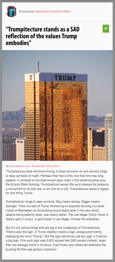 parislima's tweet photo. .@DougStaker ::: As an #architect trained in the ways of #contemporary thought, it was #hard for me to #take #Donald_Trump #seriously as a #candidate. To me his #architecture – let's call it #Trumpitecture – was #always a #collection of #unsightly, #tasteless #eyesores. https://t.co/T2Xbqv7rJR