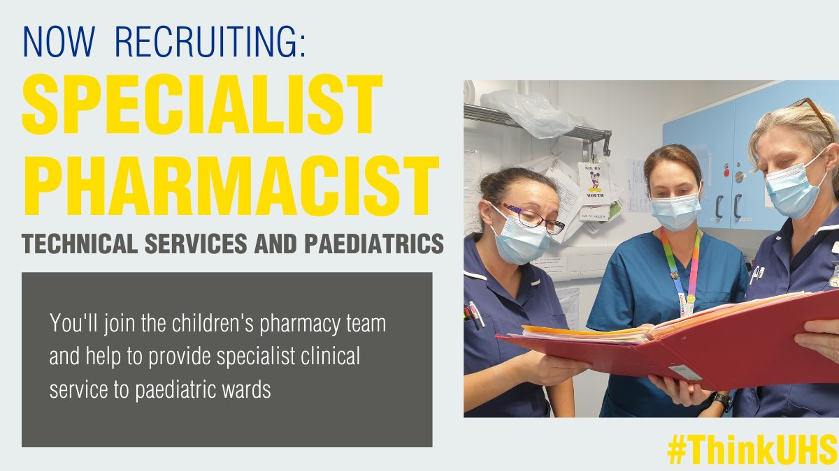 This is an exciting opportunity to gain experience combining paediatric clinical pharmacy and technical services <a href="/UHSFT/">University Hospital Southampton 💙</a> 

Find out more about the team ⬇️ bit.ly/3iutvrC