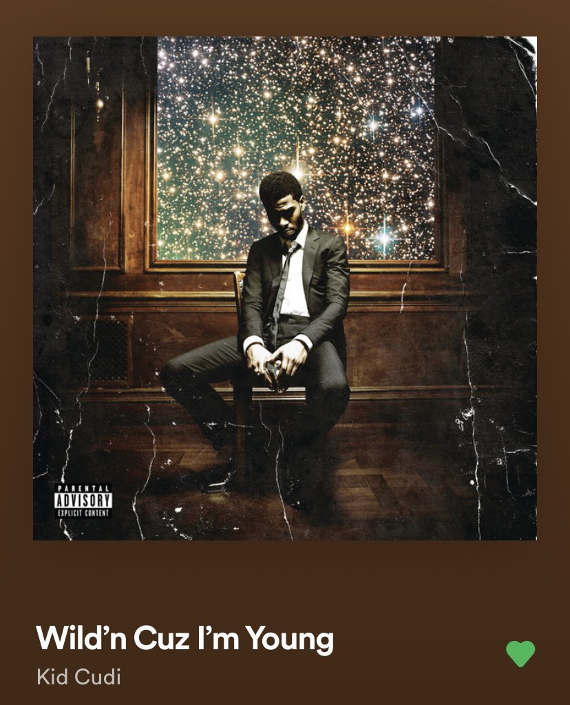 Track 9: Wild’n Cuz I’m YoungCudi goes on to talk more about his drug & alcohol addiction, saying that he uses these substances to cope w/ reality & to gain energy needed to live through his days. He also says he feels careless under their influence, hence the name of this song