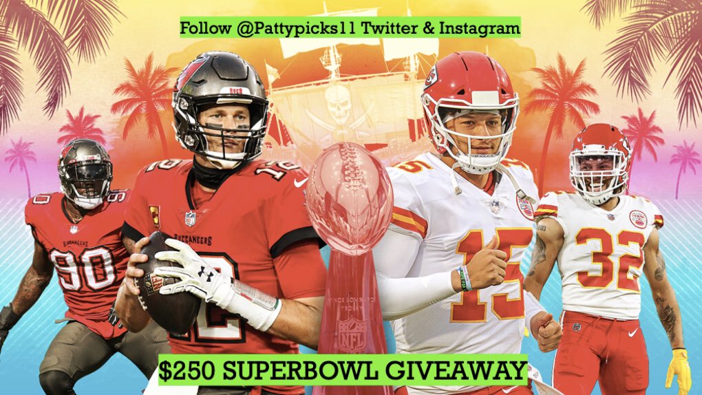 PattyPicks11's tweet photo. SUPERBOWL LV $250 CASH GIVEAWAY. 

Follow instructions below to enter. https://t.co/jQ7LMe3lvb