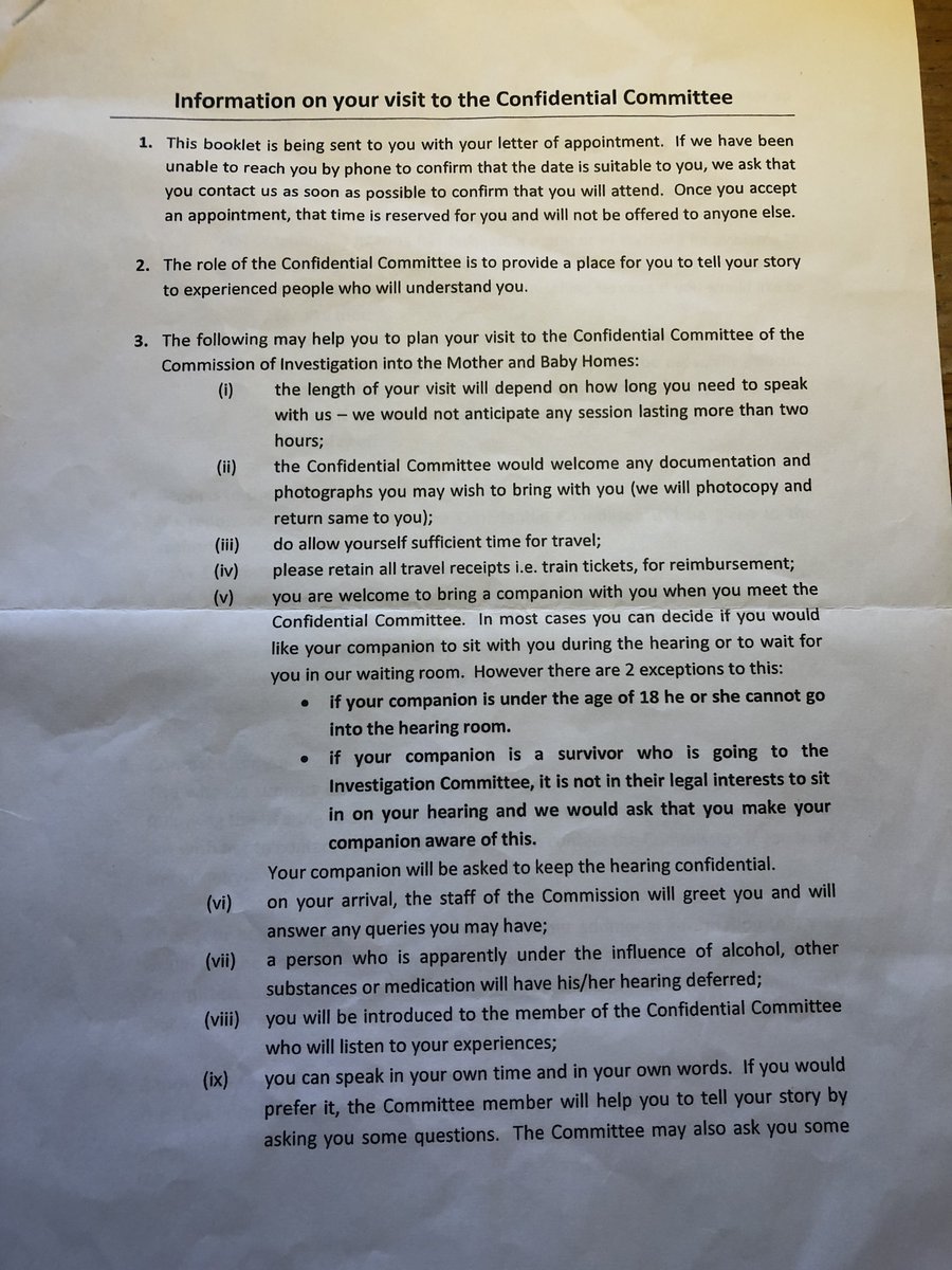 I've been provided with a copy of one of those information leaflets. As you can see, while it does say that the testimony will be recorded and that the witnesses can't take a copy out of the office, it doesn't say that the recordings will be destroyed.