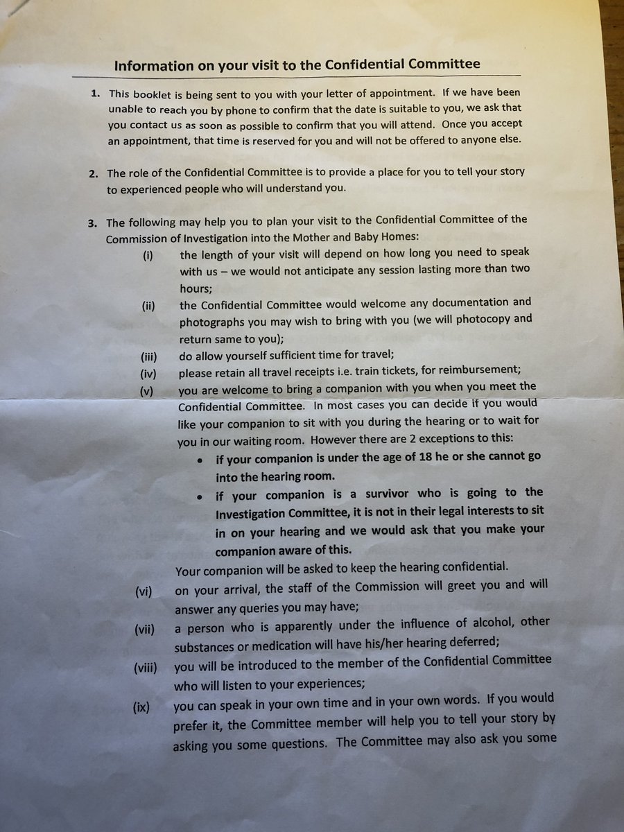 I've been provided with a copy of one of those information leaflets. As you can see, while it does say that the testimony will be recorded and that the witnesses can't take a copy out of the office, it doesn't say that the recordings will be destroyed.