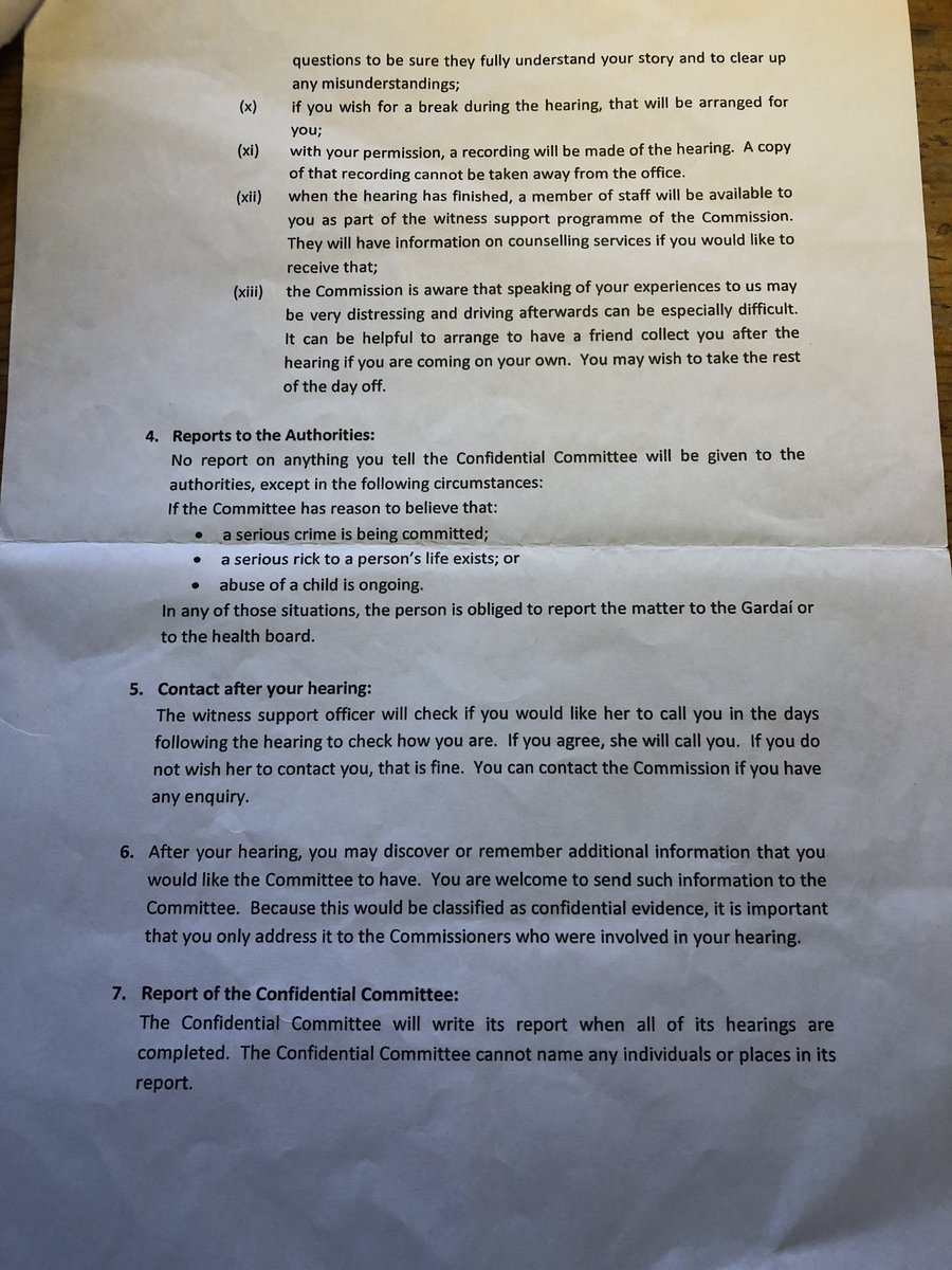 I've been provided with a copy of one of those information leaflets. As you can see, while it does say that the testimony will be recorded and that the witnesses can't take a copy out of the office, it doesn't say that the recordings will be destroyed.