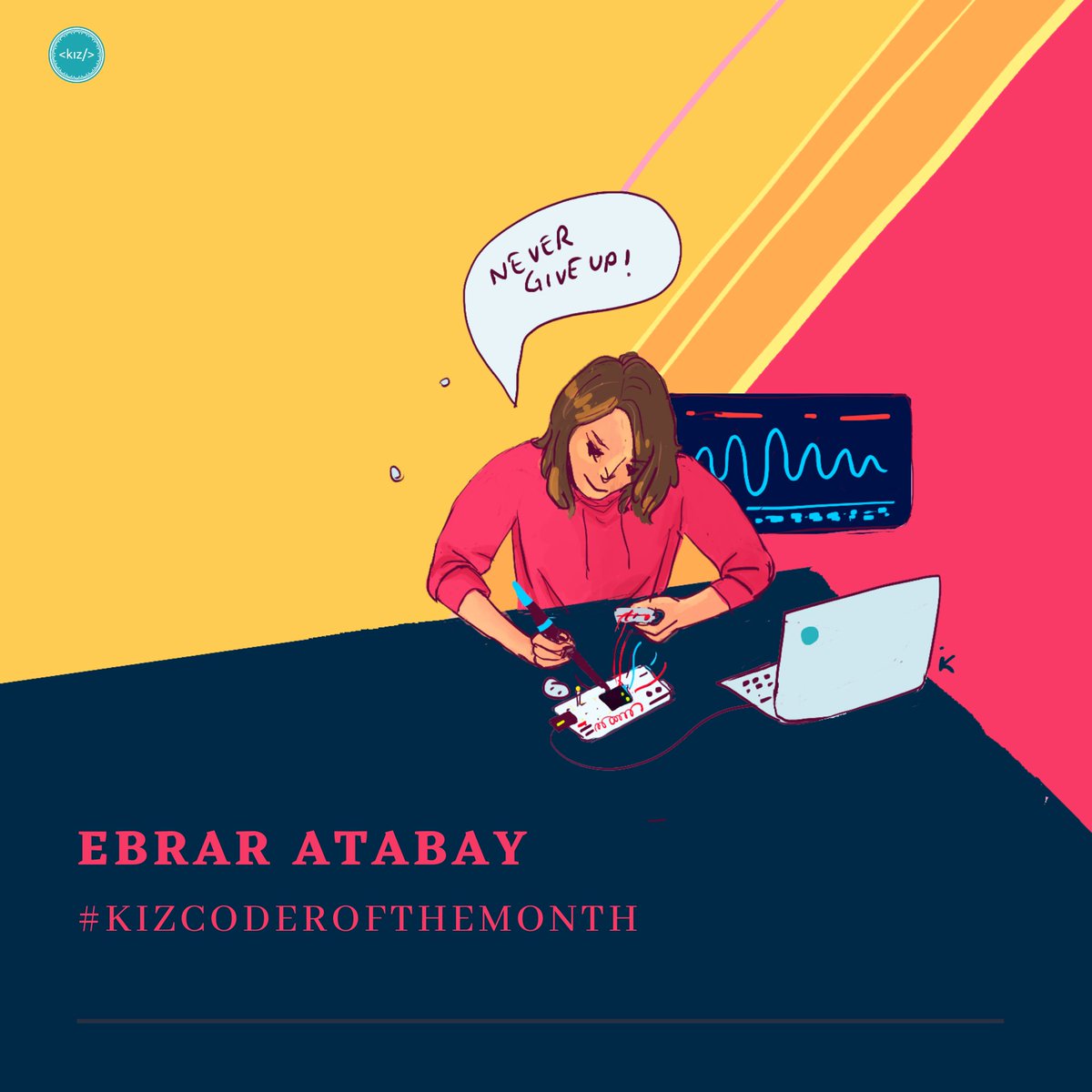 kizcode's tweet photo. We would like to introduce our #KizCoderoftheMonth to you: Ebrar Atabay!

Ebrar is 19-years old and she is studying Mathematical Engineering at Yildiz Technical University. 
Ebrar discovered her passion for coding when she was in 8th grade. 

#KizCode #GirlinSTEM https://t.co/RZFhHkTmqf
