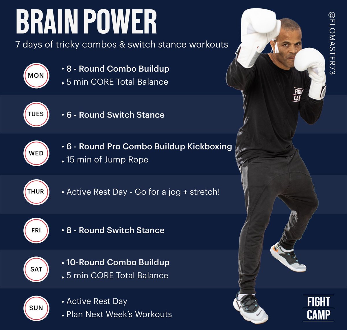 joinfightcamp's tweet photo. As our resident #bboy it's no surprise that FightCamp Trainer Flo Master wants to see your fancy footwork this week.

#boxingfootwork #boxingfootworkdrills #boxingtraining #workoutschedule #workoutplan #7dayworkout https://t.co/qwhX2GqctX