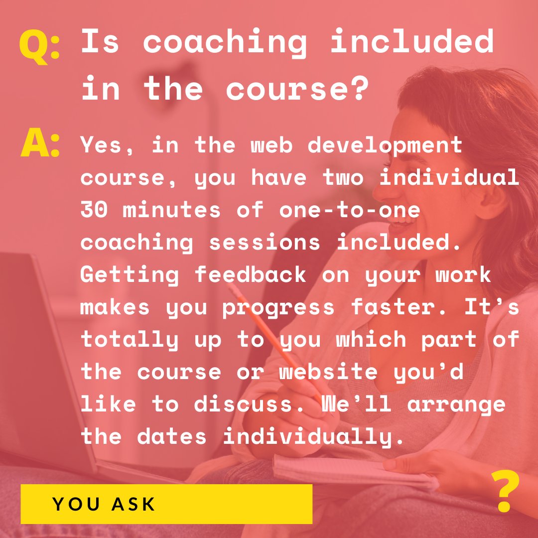 momslearntocode's tweet image. One of the special features about this course are the two 30 minutes one-to-one sessions. When I started with Moms learn to code, I was looking forward to the in-person interaction. Well, covid pushed me to go online and... 🧵

#MomsLearnToCode #CodeNewbie #WomenWhoCode