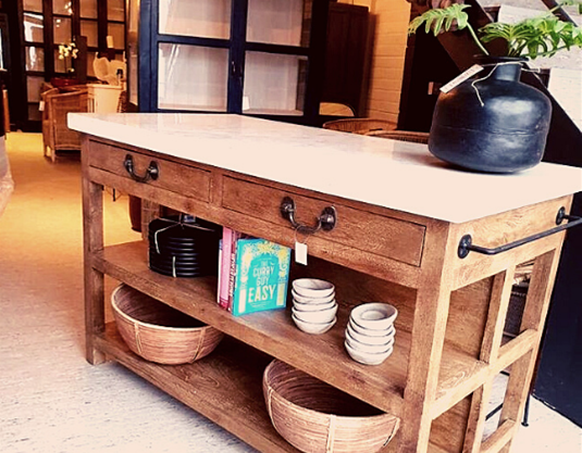house_mcgrath's tweet photo. Kitchen Island at House McGrath  - Genuine, solid white marble top.

One side has drawers with shelving underneath while the opposite has space for counter chairs or high stools.

#vintagefurniture #sustainablefurniture #interiordesign #interiorstyling #shoponline #shopinstore https://t.co/X90a8sZsRx