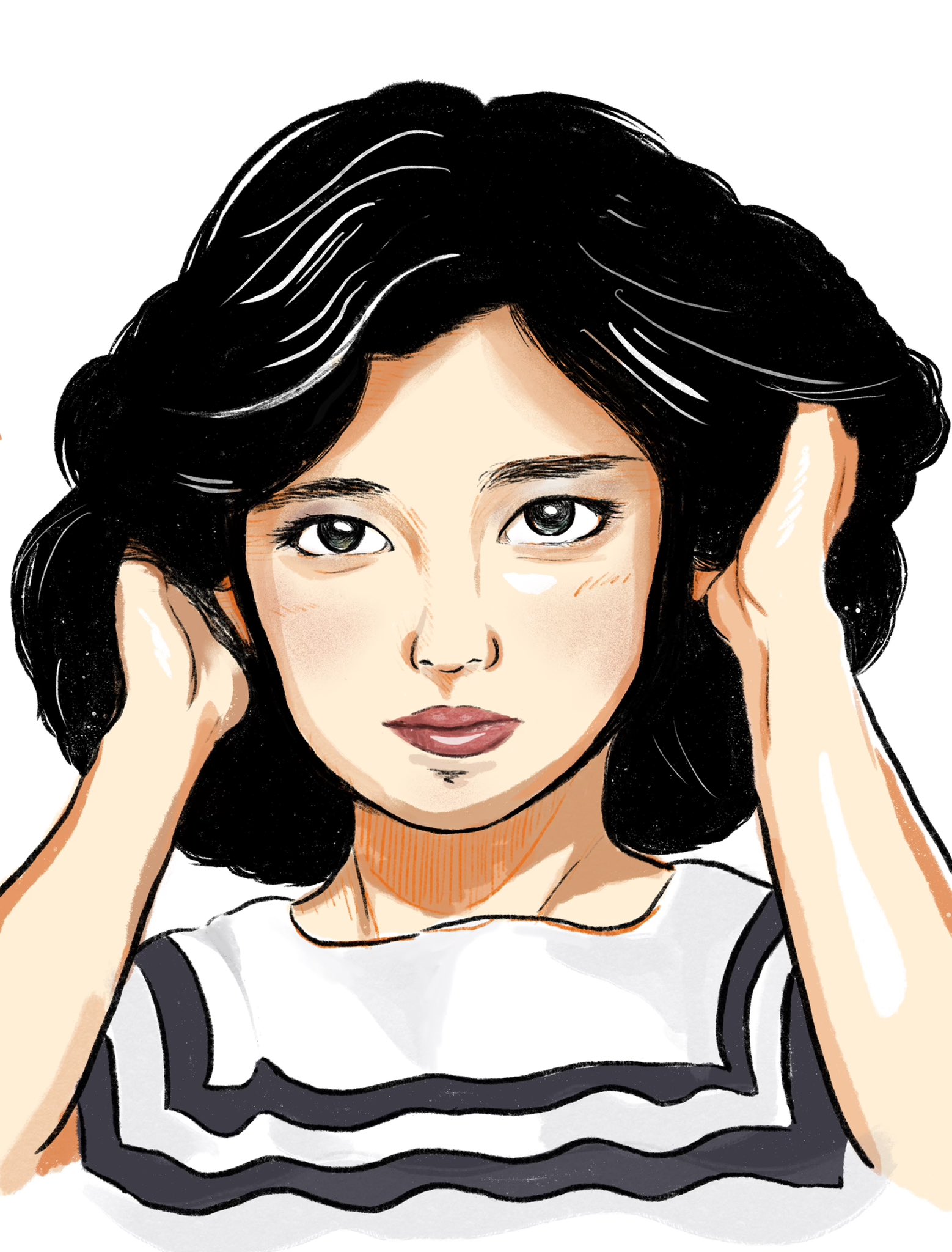 宮下かな子 山口百恵さんの似顔絵描きました 伝説の引退コンサート 一度限りの再放送 ばっちり録画していたので 今から観ます Illustration 山口百恵 さん T Co Mhyyzaqqxf Twitter