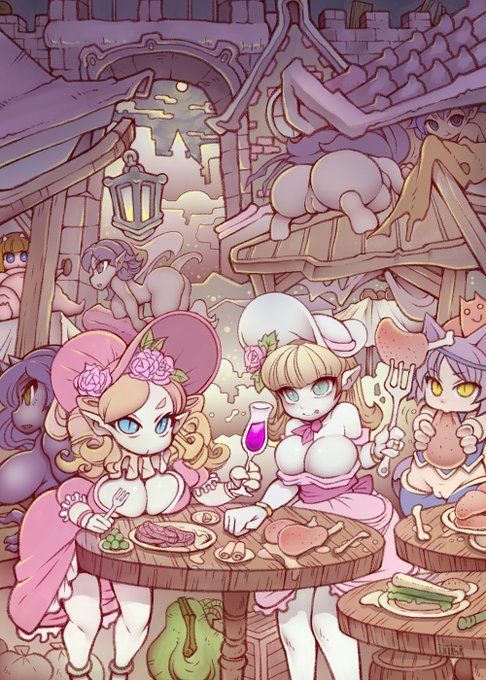 "Fine dining" ガツガツしません お上品に食べます お乳は重いのでテーブルに乗っけます 