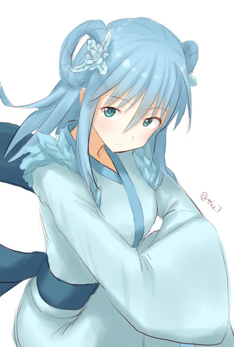 おゆきさん・・・うまく描けない・・・寒い・・・#式姫お絵かき60分一本勝負 