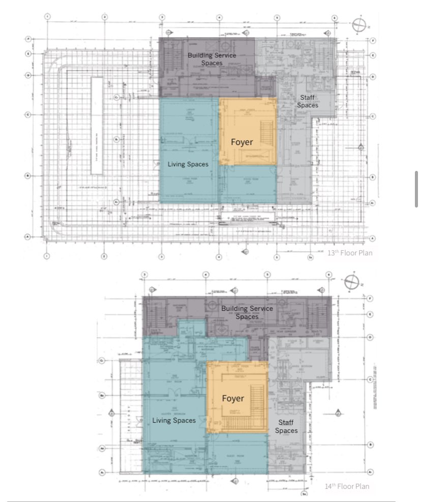 The areas marked in green on the lower floor are now at issue. The rest of the apartment has been completely rebuilt since 2007 and six floors of condos built on top of it. 4/