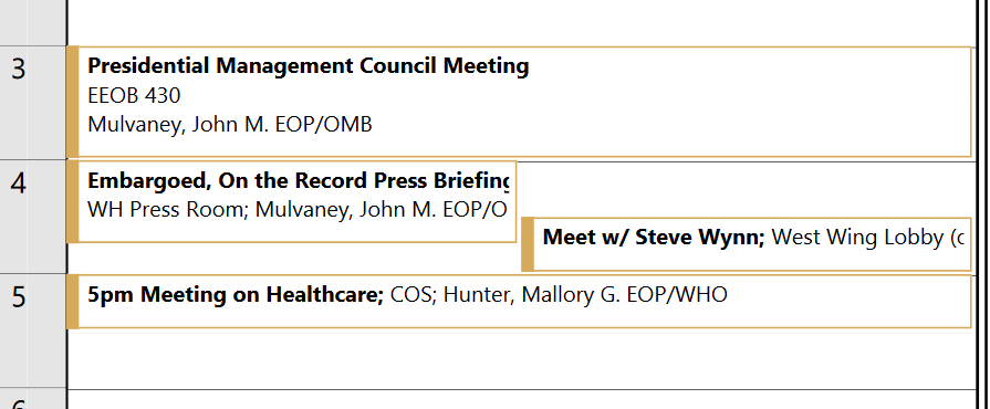 Steve Wynn, the casino magnate and big GOP/Trump donor was pushing for the DOL tip rule.  https://bit.ly/3aklL7J&nbsp;. Guess who met with Steve Wynn in April of 2017? Mick Mulvaney!