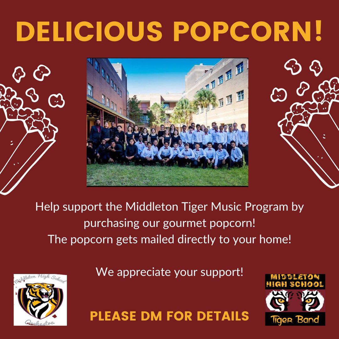 Amazing popcorn delivered home! Please help our program out and check out this new fundraiser! Message us for details! instagram.com/p/CKo-m8fl1ou/… #TigerBand #MHS <a href="/MiddletonSTEM/">MiddletonHighSchool</a>