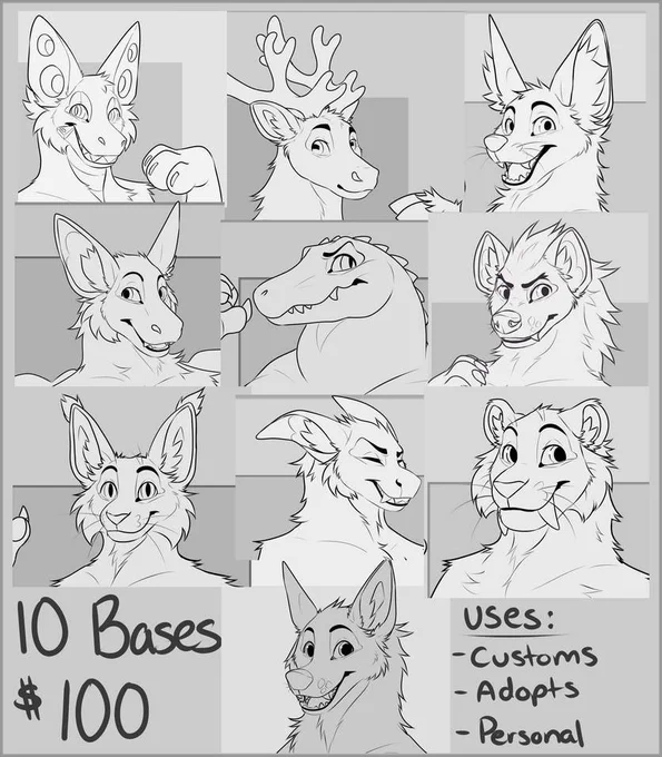 Base set for sale! I'm releasing the 10 bases from my patreon! They are $100 for the batch. Once bought I will link you the stash link to download the files. They come as PSD files and PNG, some have set backgrounds and some don't that's why there are multiple downloads for- 